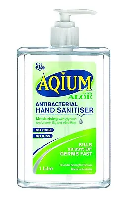 Ego Aqium H/san Aloe 1l Sanitiser - Hand Antibacterial With Gel • $20.70