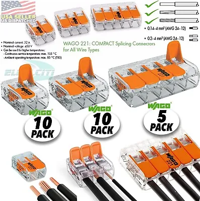 Wago Transparent 235 Splicing Wire Connector Lever-Nuts Terminal Block (25pc) • $15.99