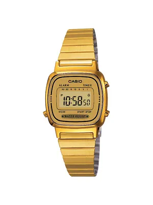 Casio Women's Quartz Digital Alarm Gold-Tone Band 20mm Watch LA670WGA-9 • $37.99