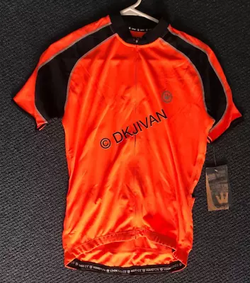 CANARI Optic Streamline Solar Orange Cycling Jersey Full Zip Shirt S Men NEW TAG • $8.44