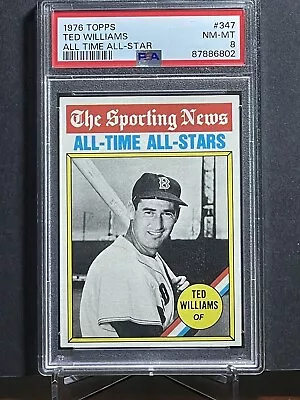 1976 Topps #347 Ted Williams All-Time All-Stars Boston Red Sox HOF VINTAGE PSA 8 • $49.99