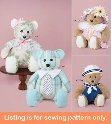 SEWING PATTERN Stuffed Animal Soft Toy Teddy Bear Clothing Vintage Classic 9771 • $9.49