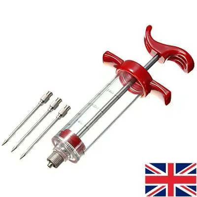 Food Marinade Meat Injector Flavor Syringe Beef Poultry Turkey Chicken BBQ UK • £5.88