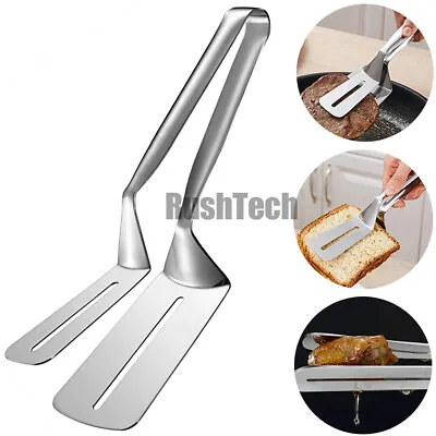 Steak Clamp Stainless Steel Food Clip Tongs Bread Meat Kitchen Cooking Tool BBQ • $8.29