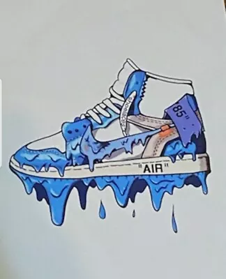 Air Jordan Shoe Print Blue  DRIPP  Art Canvas Shoelace 85 Michael Jordan 12x9.75 • $12.60