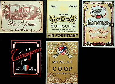 Vintage Lot Of New Unsed Five Wine Labels For Framing - A12-22 • $13