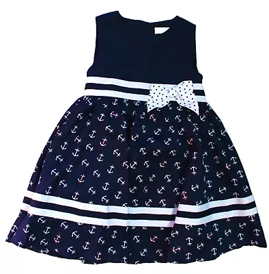 Maggie & Zoe Baby Sleeveless Nautical Dress With Matching Panty Size 18M Navy • $21.60