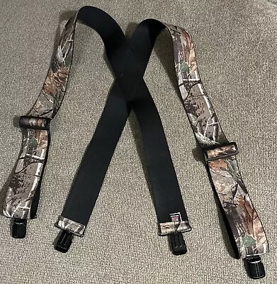 Real Tree Suspenders Camouflage Adjustable Clip On 2  Wide USA Made • $14