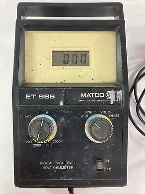 Matco  ET 986  Digital Tach Dwell Volt OhmMeter Tested No Accessories Included • $29.99