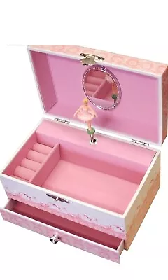  Mele & Co Girls Ballet Musical Jewellery Box  18x12x10 Cm Pink & White  • £1.20