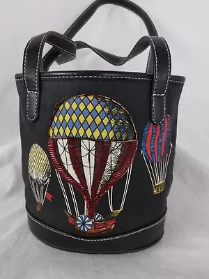 Liz Claiborne Mini Purse Black Bucket Bag Hot Air Balloon Steampunk Gothic • $19.99