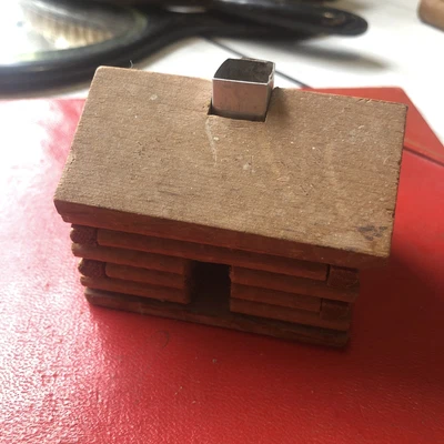 £4 • Buy Vintage Wooden House Shaped Match Box Holder I Think Matchbox