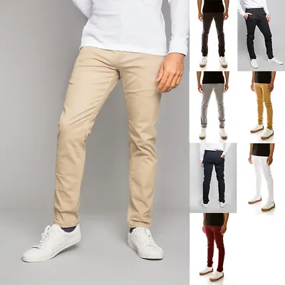 Victorious Men's Basic Trousers Casual Slim Fit Stretch Chino Pants       DL1250 • $37.95