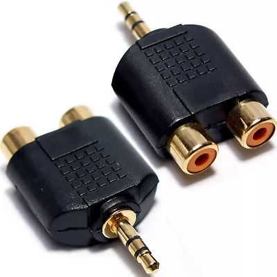 5 X 3.5mm Mini Jack Plug Male To 2 X Female Phono STEREO Y-Splitter      #AUD-35 • £4.89