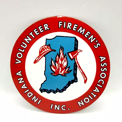 Indiana Volunteer Firemen's Association Inc Round Sticker Decal 3.5 Inch • $7.95