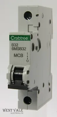 £11.55 • Buy Crabtree Loadstar - 6MSB32 - 32a Type B Single Pole MCB Latest Style Unused