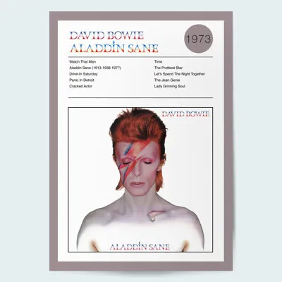 David Bowie Aladdin Sane Fine Art Album Poster • £19.99