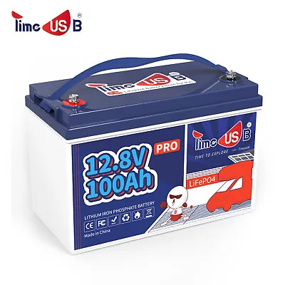 Timeusb 12V 100Ah Pro LiFePO4 Lithium Battery BMS Deep Cycle For  RV Camper Van • $208.99