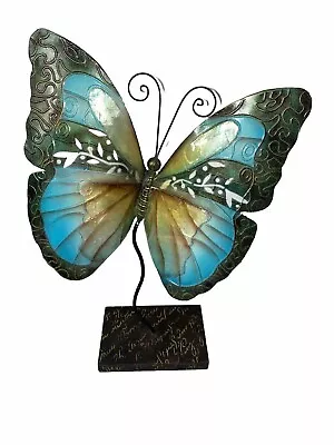 Metal Butterfly Home Decor Figure Folk Art Style Butterfly Sculpture • $17