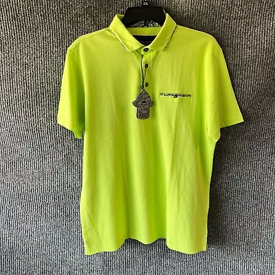 Luchiano Visconti Polo Shirt Mens Extra Large Green Golf Rugby Lime Casual • $17.99