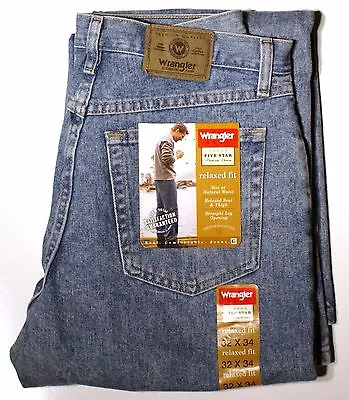 New Wrangler Five Star Relaxed Fit Jeans All Men`s Sizes Four Colors Available • $19.99