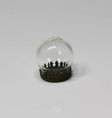 Dollhouse Miniature Large Glass Dome With Ornate Bronze Metal Base • $3.99