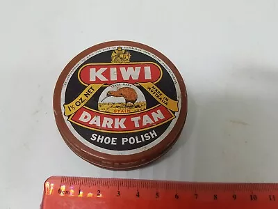 Vintage Kiwi Shoe Polish Empty 1.5oz Dark Tan Tin • $16.96