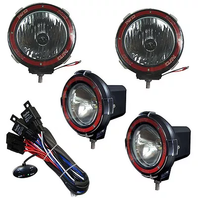 4 Inches 4x4 Off Road 6000K 55W Xenon HID Fog Lamp Light 2 Flood+2 Spot+Relay • $142.98