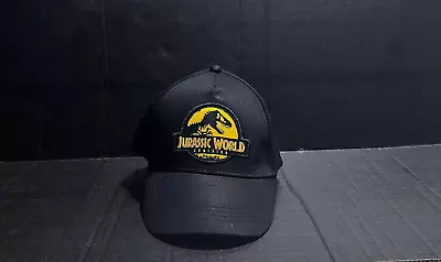 Jurassic World Hat Cap Mens Strapback Black Universal Studios T Rex Logo Movie • $19.96