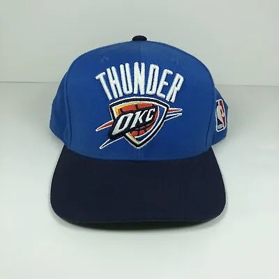 OKC THUNDER Mitchell & Ness Script Snapback HWC Hat Cap NBA WHITE BLUE • $15