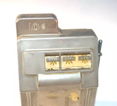 Vintage Rexco Slot Machine 10c Coin Metal Bank Casino Gambling Inoperable • $10