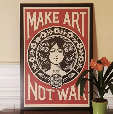 Shepard Fairey (OBEY) Make Art Not War - Open Edition SIGNED - KAWS BANKSY RETNA • $119.99