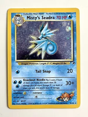 POKÉMON CARD / MISTY’S SEADRA 2000 Gym Heroes 9/132 Holo Unlimited Holo Rare NM • $11.99