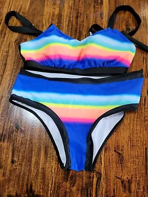Fab Rainbow Bikini - 16 - BNIB • £3.99