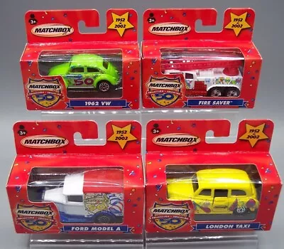 (4X) “MATCHBOX” **50th Anniv COMPLETE SET ** VOLKSWAGEN FIRE ENGINE MINT BOXED • $9.95