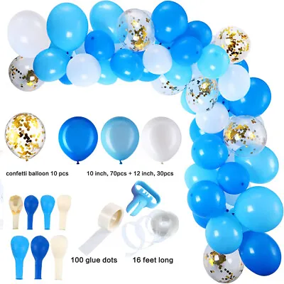 $16.89 • Buy Blue Balloons+Balloon Arch Kit Set Birthday Wedding Baby Shower Garland Decor 