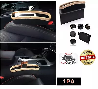 $12.98 • Buy Car Seat Side Slit Pocket Organizer Caddy Catcher Gap Filler Storage Box Tan