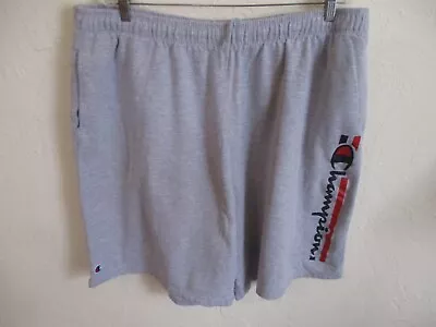 Men's Champion Fleece Gym Sweat Shorts Size 3XL Logo Heather Gray • $8.99