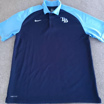 Tampa Bay Rays Shirt Polo Nike Authentic  Collection 2 Tone Team Logo MLB • $19.45