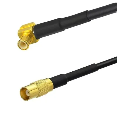 MCX Male Right Angle To MCX Female Straight Connector  3m Cable RG174 • £9.95