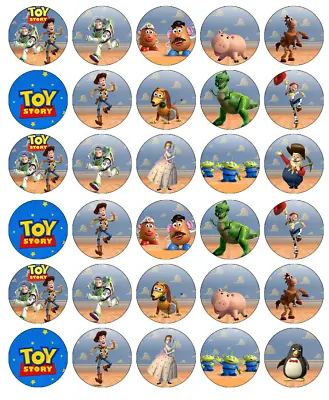 30x Toy Story Cupcake Toppers Edible Wafer Paper Fairy Cake Toppers • £2.59
