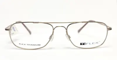 NWT Ti Flex MC T1039 Eyeglasses Frames 57-18-145 Silver Brown Flex Titanium • $32.15