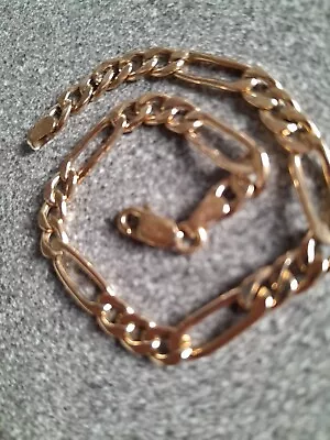 Genuine 9 Carrat Gold Hallmarked Stamped 375 Vintage Figaro Bracelet N/R • £24.99