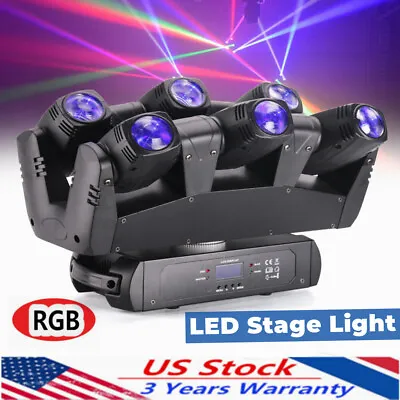 6 Eye LED RGB DMX Moving Head Stage Light Beam Laser Bar Disco Party DJ Lighting • $270.75