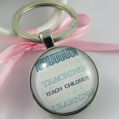 Double Sided Teachers Who Love Teaching Charm Bag Tag Keyring 60mm Teacher Gift • $9.95