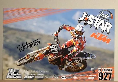 *pj Larsen*signed*autographed*poster*ktm*jstar Motors*supercross*motocross*coa* • $25