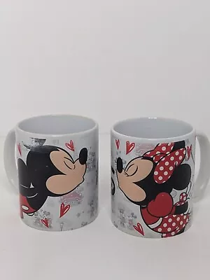 Disney Mickey Minnie Mouse Printed Set Of 2 Mugs Tea Coffee Jerry Leigh  • £10.18