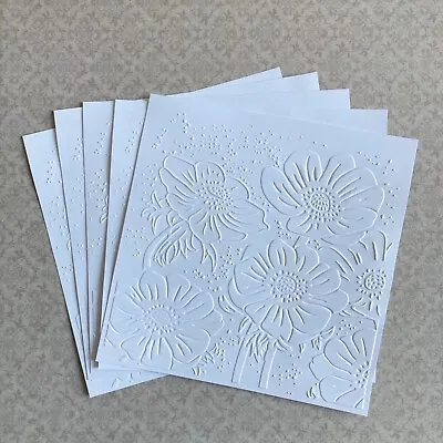 £3.20 • Buy Embossed Cardstock Toppers 6x6” White For Card Making, Journaling