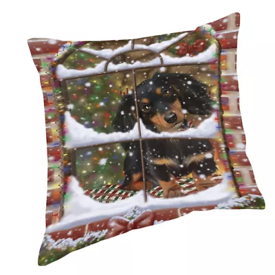 Please Come Home For Christmas Dachshund Dog Sitting In Window Pillow PIL49660 • $58.29