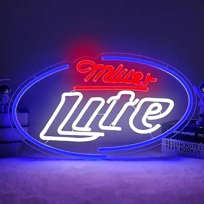 New Miller Lite Beer Neon Light LED Sign 17 X10  Lamp Bar Pub Wall Decor Party • $58.61